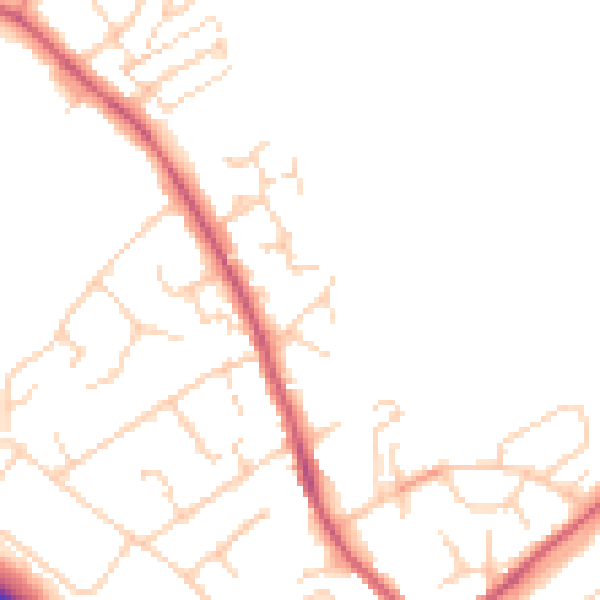 Daytime road noise heatmap for HP22 6JY