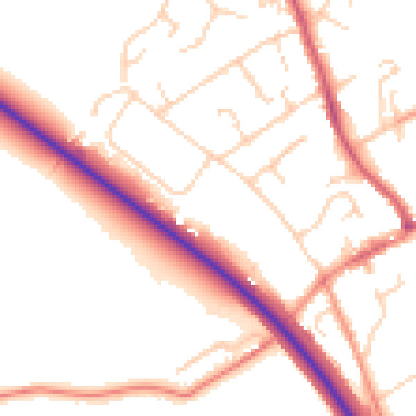 Daytime road noise heatmap for HP22 6NH