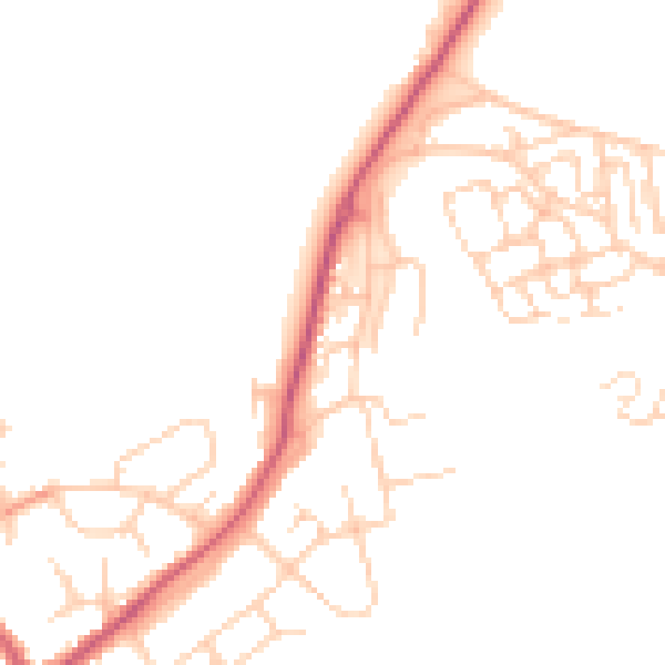 Daytime road noise heatmap for HP22 6PW