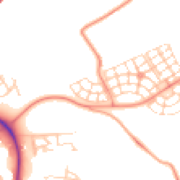 Daytime road noise heatmap for HP22 7AA