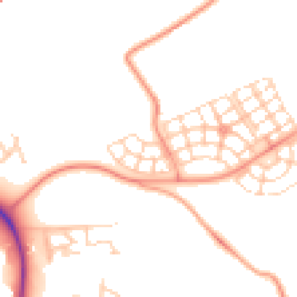 Daytime road noise heatmap for HP22 7AB