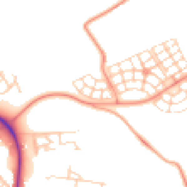 Daytime road noise heatmap for HP22 7AE