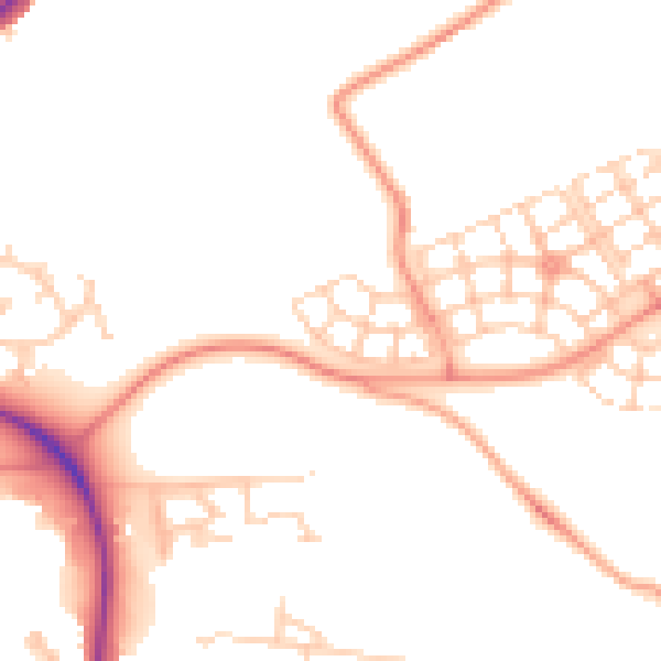 Daytime road noise heatmap for HP22 7AF