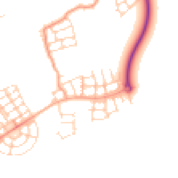 Daytime road noise heatmap for HP22 7BW