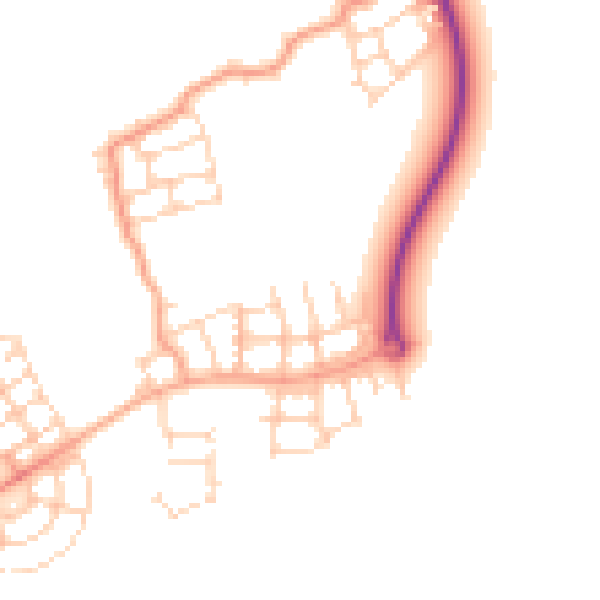 Daytime road noise heatmap for HP22 7DD
