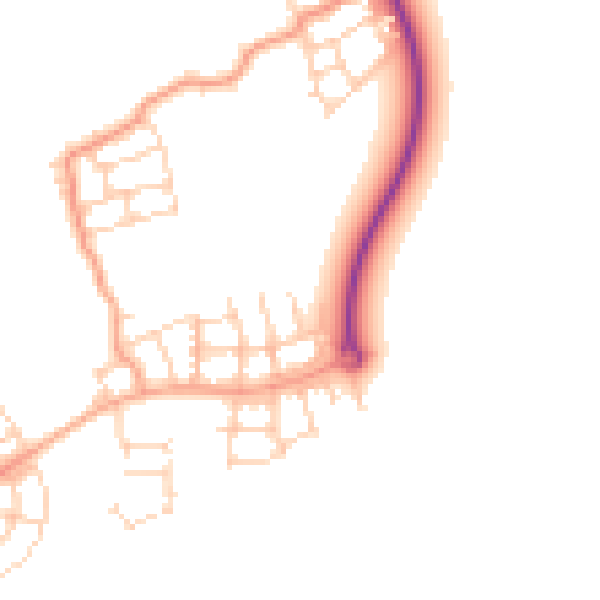 Daytime road noise heatmap for HP22 7DE