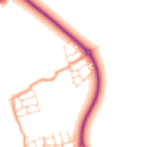 Daytime road noise heatmap for HP22 7DH