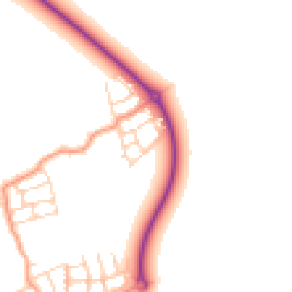 Daytime road noise heatmap for HP22 7DJ