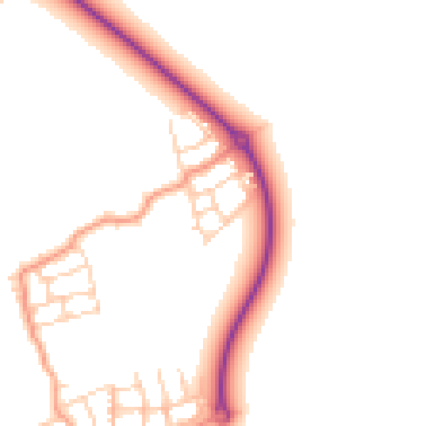 Daytime road noise heatmap for HP22 7DL