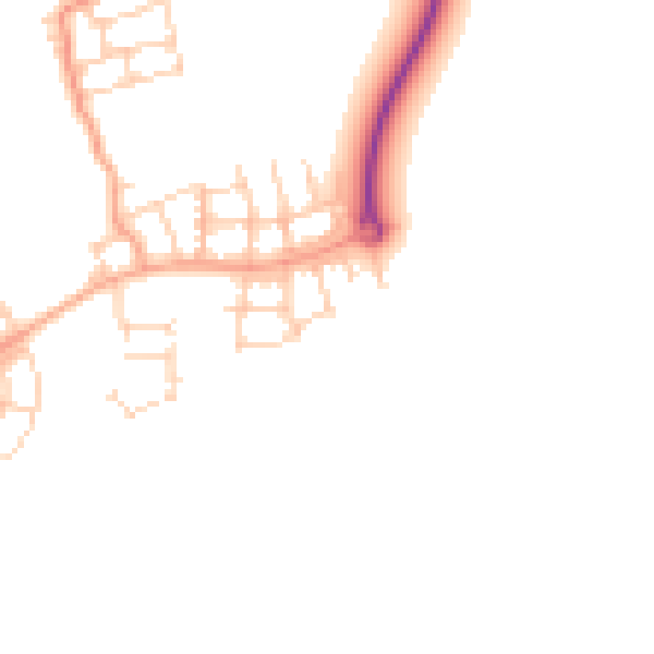 Daytime road noise heatmap for HP22 7DW