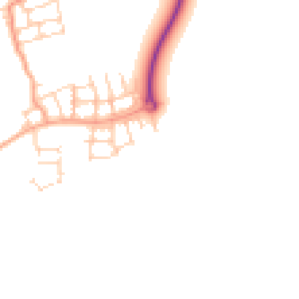 Daytime road noise heatmap for HP22 7DY