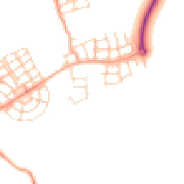 Daytime road noise heatmap for HP22 7EH