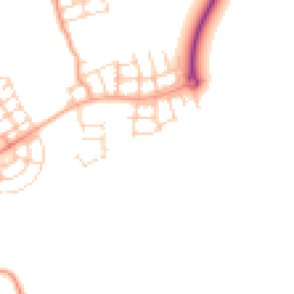 Daytime road noise heatmap for HP22 7EL