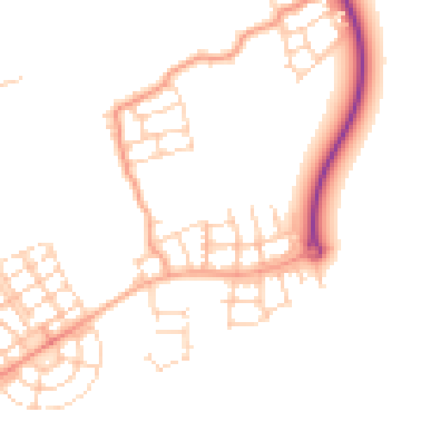 Daytime road noise heatmap for HP22 7ES