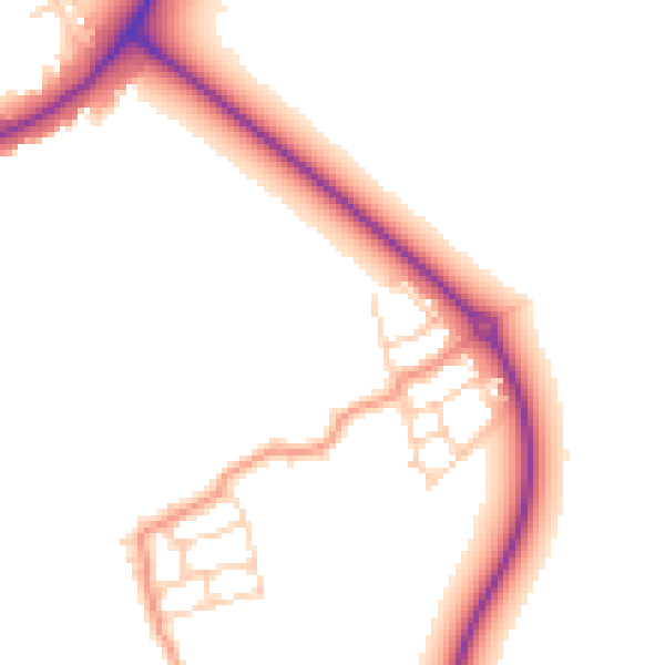 Daytime road noise heatmap for HP22 7EW
