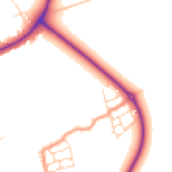 Daytime road noise heatmap for HP22 7EX