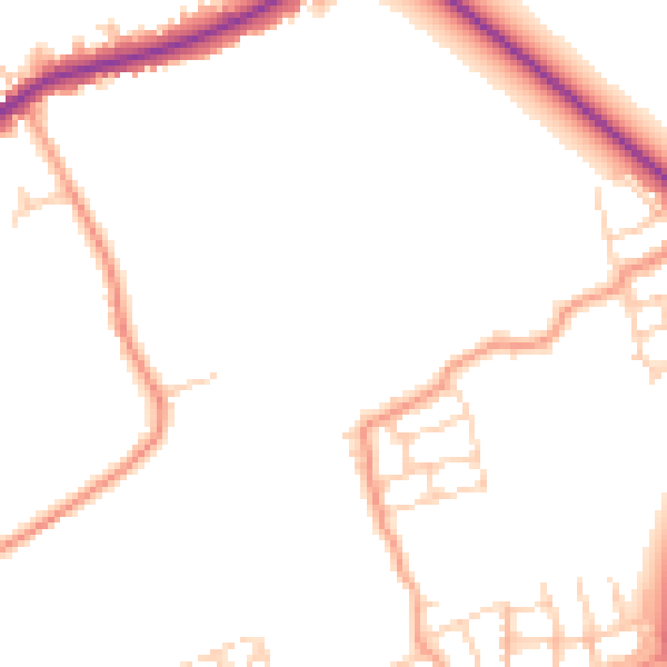 Daytime road noise heatmap for HP22 7FH