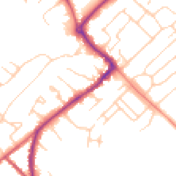 Daytime road noise heatmap for HP27 0AA