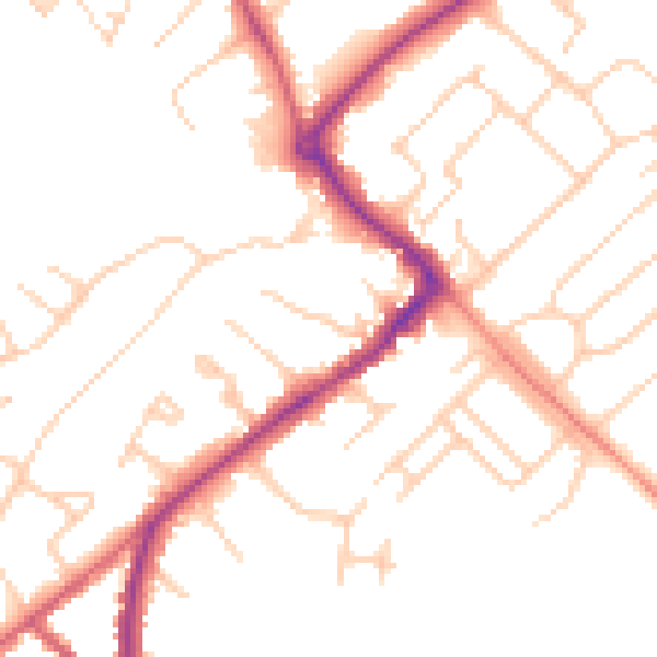 Daytime road noise heatmap for HP27 0AB