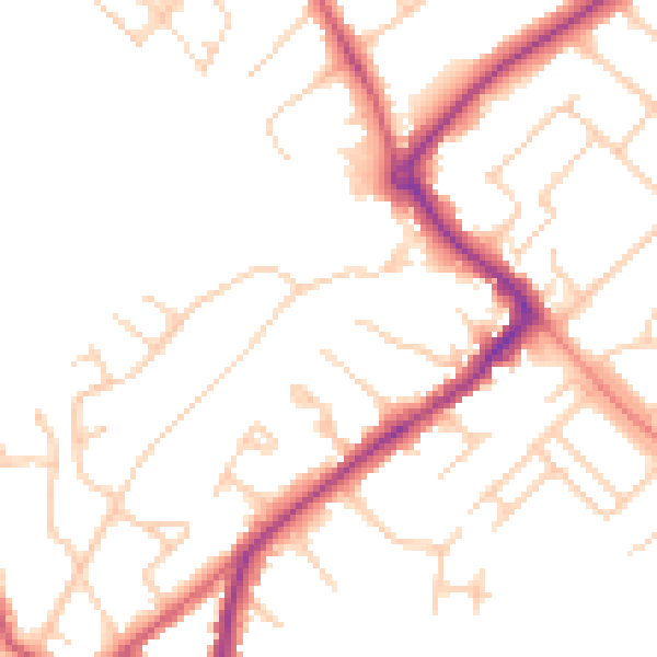 Daytime road noise heatmap for HP27 0AF