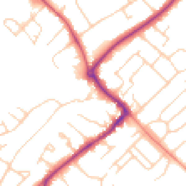 Daytime road noise heatmap for HP27 0AN