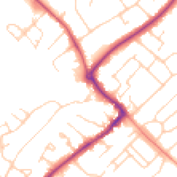 Daytime road noise heatmap for HP27 0AT