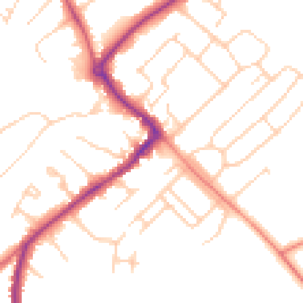 Daytime road noise heatmap for HP27 0AW