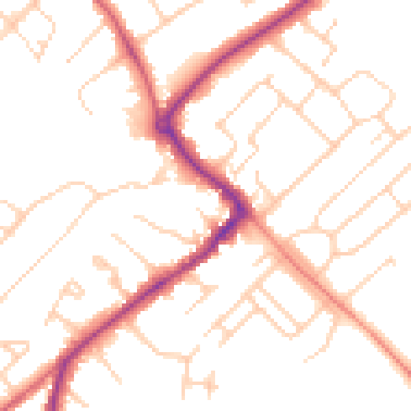Daytime road noise heatmap for HP27 0AX