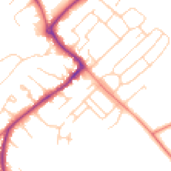 Daytime road noise heatmap for HP27 0BG