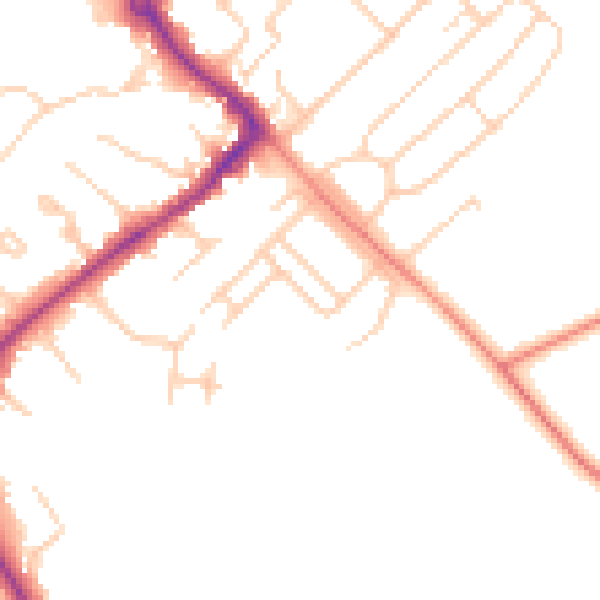 Daytime road noise heatmap for HP27 0BN
