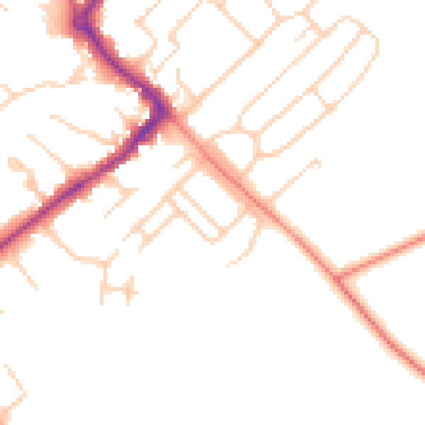 Daytime road noise heatmap for HP27 0BP