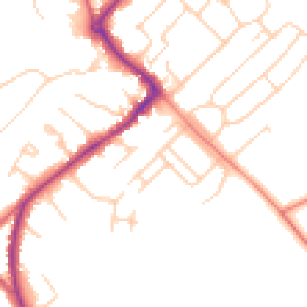 Daytime road noise heatmap for HP27 0BQ