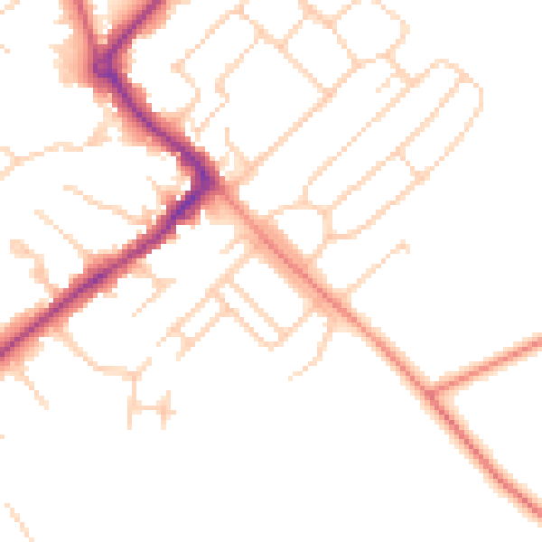 Daytime road noise heatmap for HP27 0BS