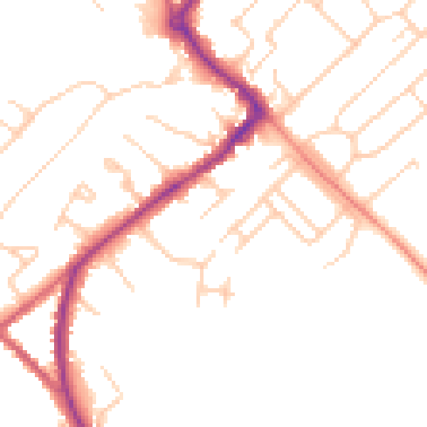 Daytime road noise heatmap for HP27 0DD