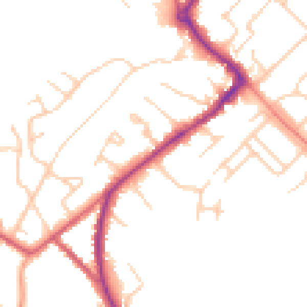Daytime road noise heatmap for HP27 0DH