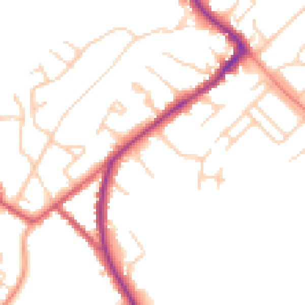 Daytime road noise heatmap for HP27 0DN