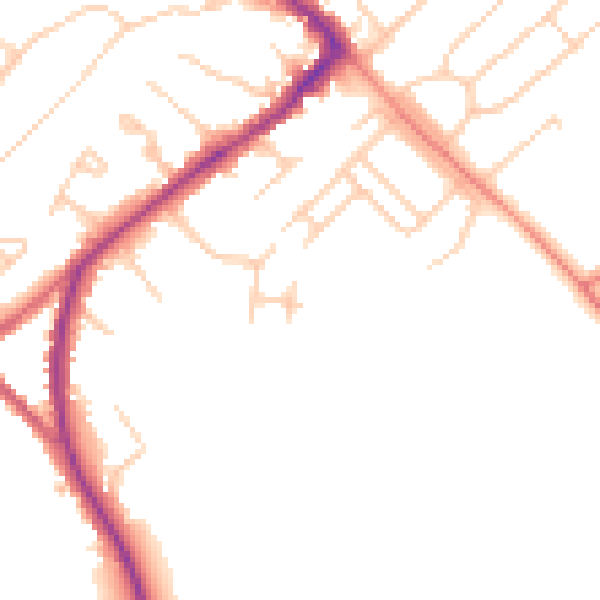 Daytime road noise heatmap for HP27 0DR