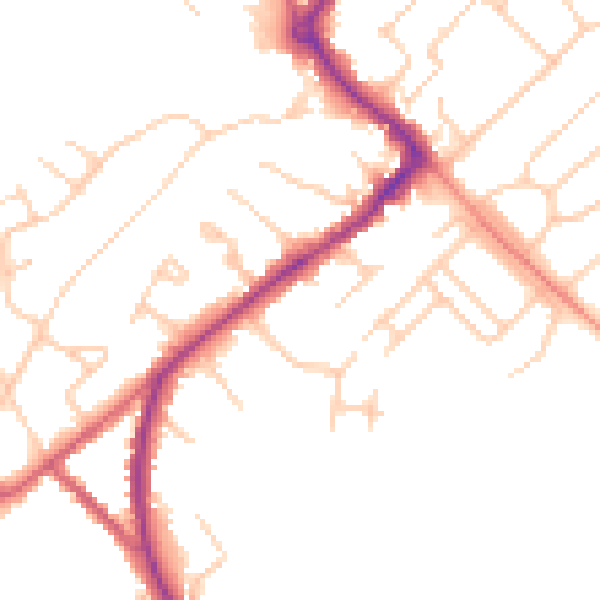Daytime road noise heatmap for HP27 0DS