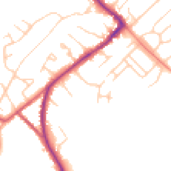 Daytime road noise heatmap for HP27 0DU