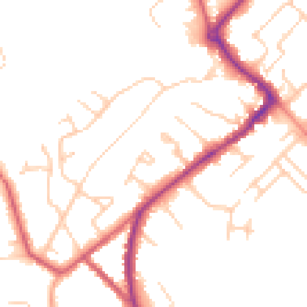Daytime road noise heatmap for HP27 0EB