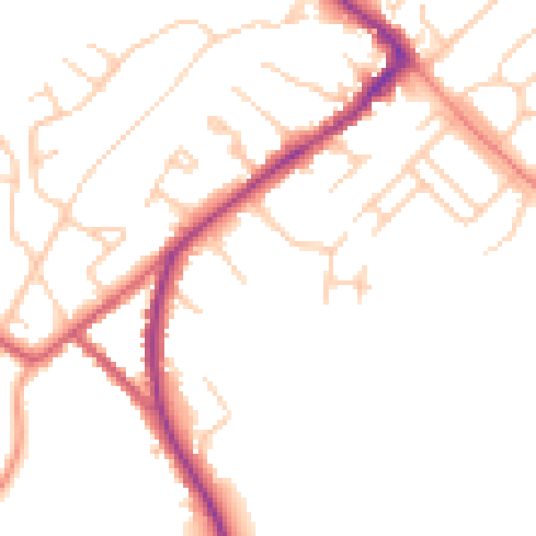Daytime road noise heatmap for HP27 0EF