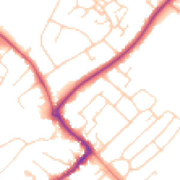 Daytime road noise heatmap for HP27 0EG