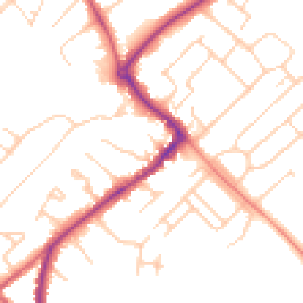 Daytime road noise heatmap for HP27 0EH