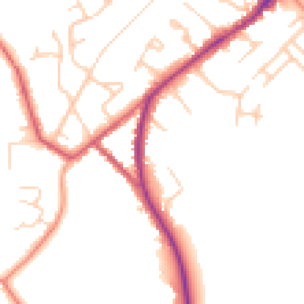 Daytime road noise heatmap for HP27 0EJ