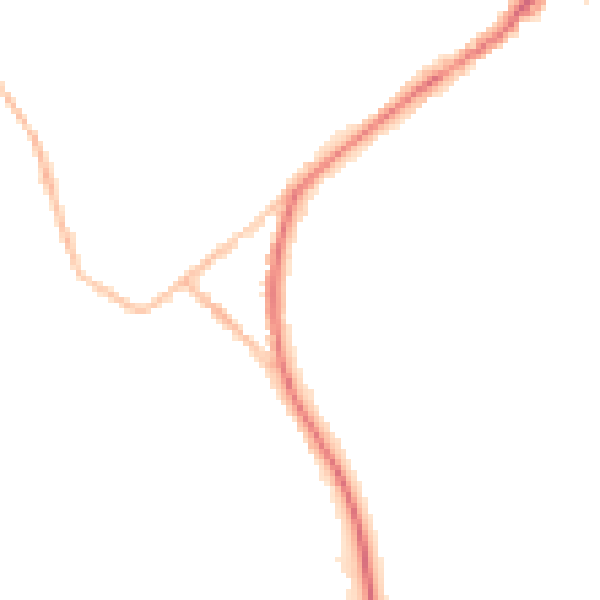 Night-time road noise heatmap for HP27 0EJ