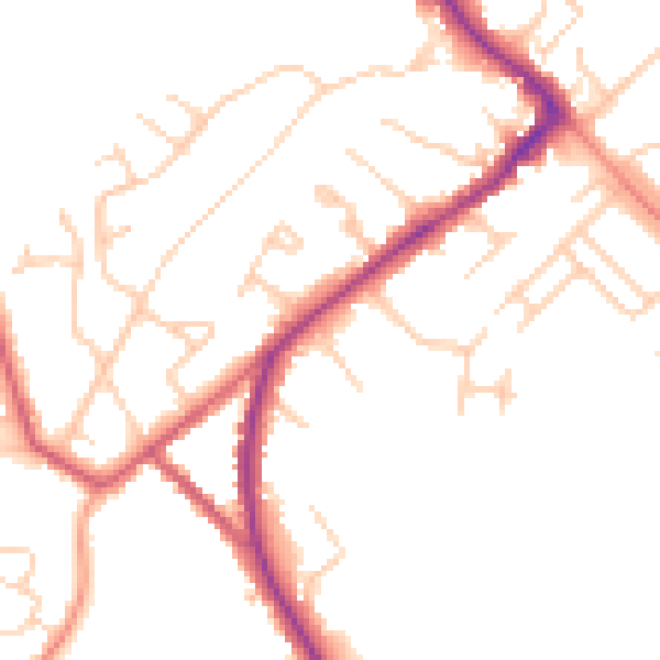 Daytime road noise heatmap for HP27 0EZ