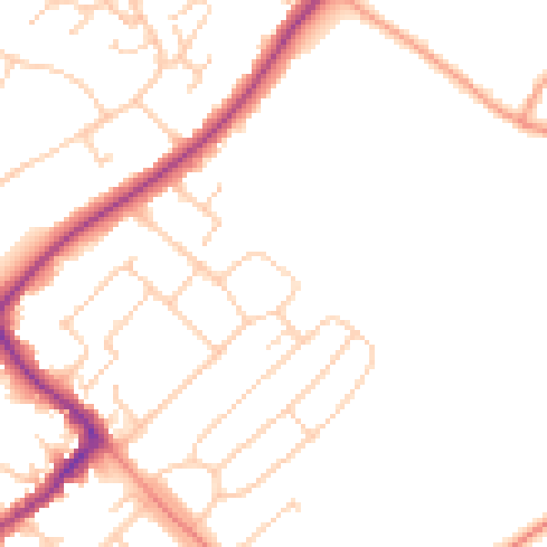 Daytime road noise heatmap for HP27 0HH