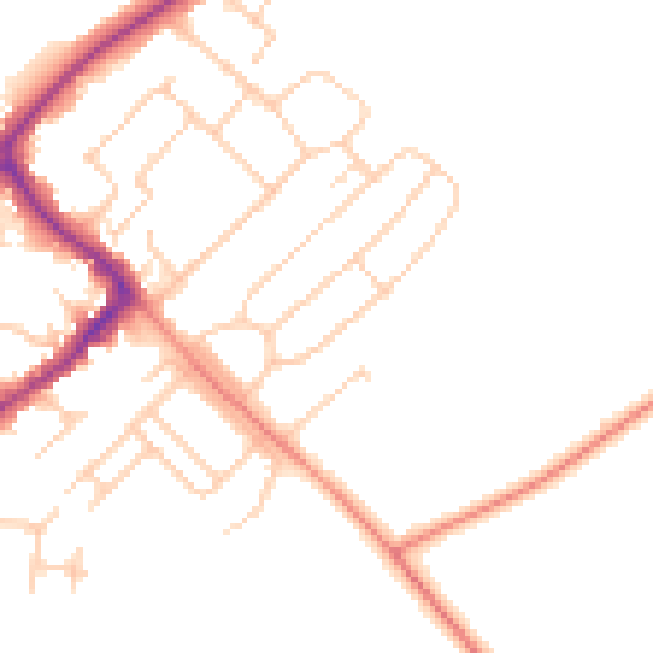 Daytime road noise heatmap for HP27 0JA