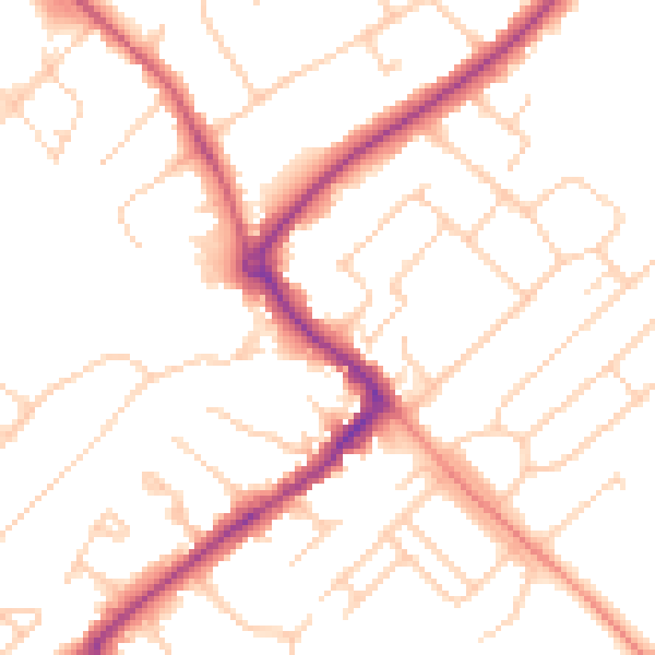 Daytime road noise heatmap for HP27 0JN