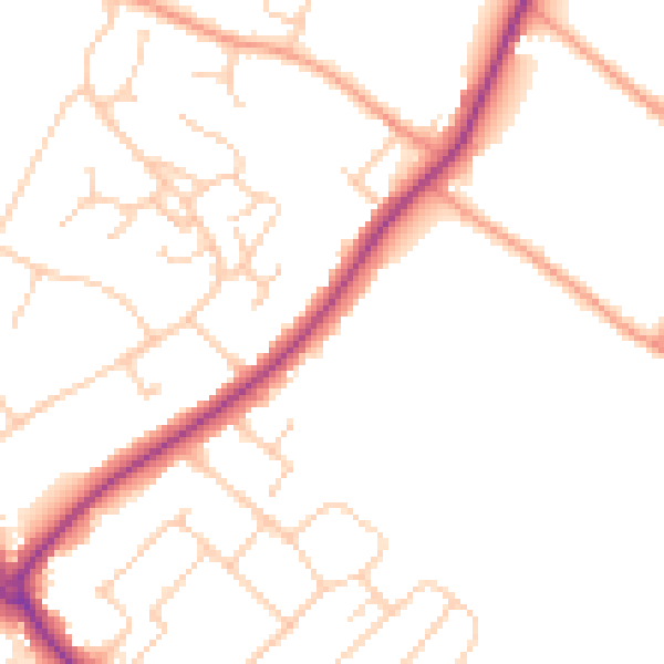Daytime road noise heatmap for HP27 0JS